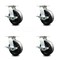 Service Caster 8 Inch Phenolic Wheel Heavy Duty Top Plate Swivel Caster with Brakes, 4PK SCC-55S825-PHR-SLB-4 - alternate 1